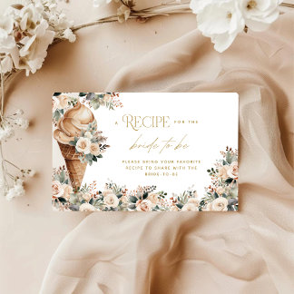 Carte D'accompagnement Fête de mariage Floral avec glace à la cuillère