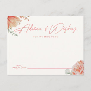 Carte D'accompagnement Fête de mariage Minimaliste Florale "Conseils & Vœ