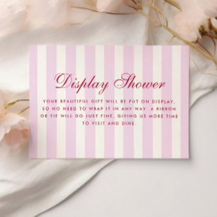 Carte D'accompagnement Fête de mariage preppy à rayures roses