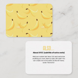 Carte D'accompagnement Fête de motifs de banane drôle - favoris éditable
