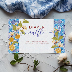 Carte D'accompagnement Fête de naissance Citron Bleu Jaune Amalfi Coast