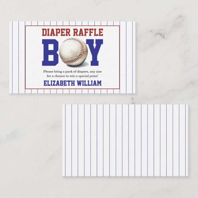 Carte D'accompagnement Fête de naissance de bébé baseball garçon | Fête d (Devant / Derrière)