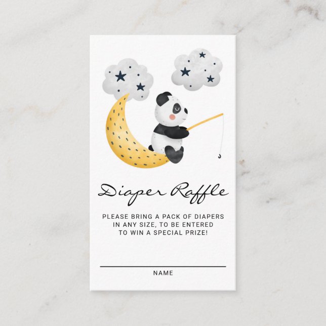 Carte D'accompagnement Fête de naissance de bébé panda pêche à l'aquarell (Devant)