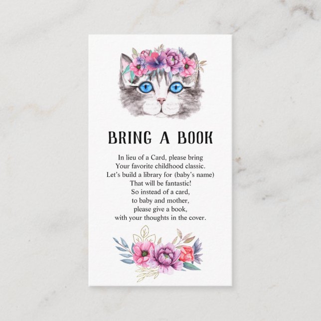 Carte D'accompagnement Fête de Naissance de Chat Chaton Bébé Apportez un  (Devant)