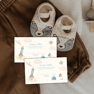 Carte D'accompagnement Fête de Naissance Fusée Espace Bohème Tirage au So