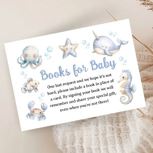 Carte D'accompagnement Fête de naissance Océan Bébé Garçon Livres Pour Bé