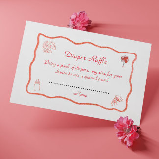 Carte D'accompagnement Fête de Pizza Bébé Italien à la main Baby Shower