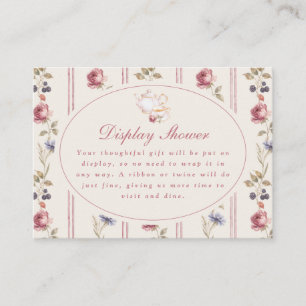 Carte D'accompagnement Fête de thé de mariage grandmillennial Rose Poussi
