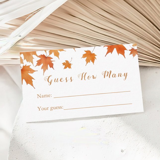 Carte D'accompagnement Fête des mariées Automne Devinez Combien (Créateur téléchargé)