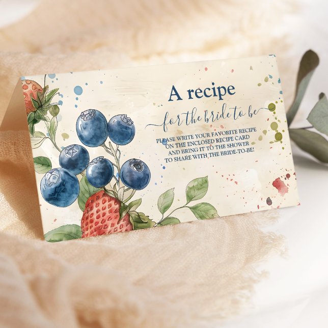 Carte D'accompagnement Fête des mariées Boho Berry Sweet Strawberry (Créateur téléchargé)