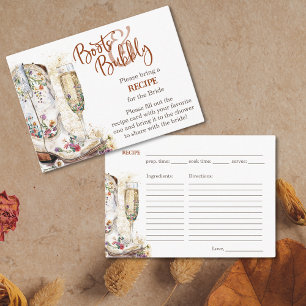 Carte D'accompagnement Fête des mariées Boots et Bubbly Boho Demande de r