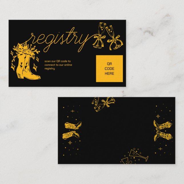 Carte D'accompagnement Fête des mariées Bottes et Champagne (Devant / Derrière)