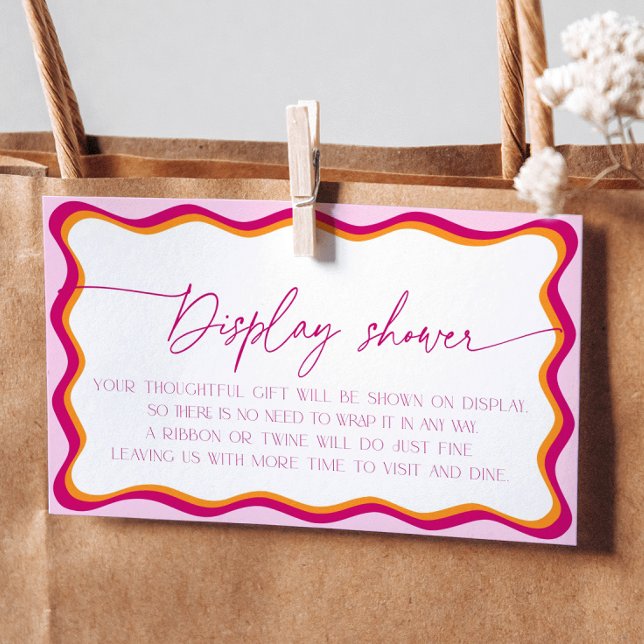 Carte D'accompagnement Fête des mariées cadeau non emballée rose et orang (Créateur téléchargé)