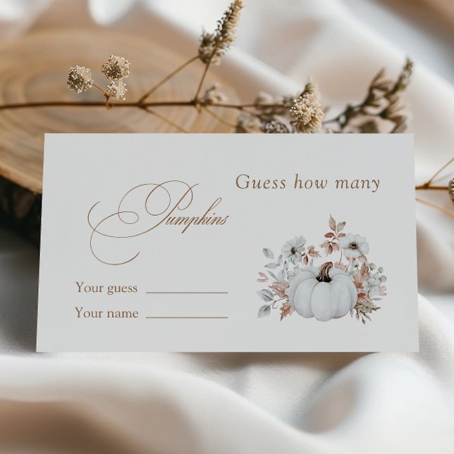 Carte D'accompagnement Fête des mariées Citrouille blanche Combien de Cit (Créateur téléchargé)
