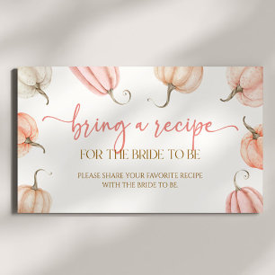 Carte D'accompagnement Fête des mariées D'Automne Citrouille Rose Apporte