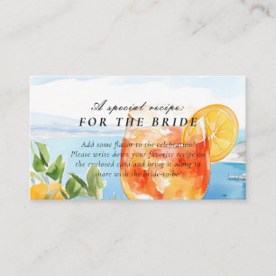 Carte D'accompagnement Fête des mariées de demande de recette Aperol Spri