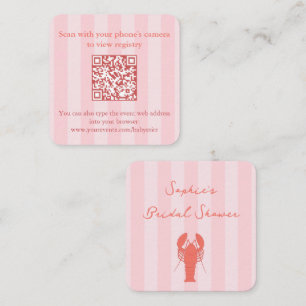 Carte D'accompagnement Fête des mariées de homard rose et orange QR Code 