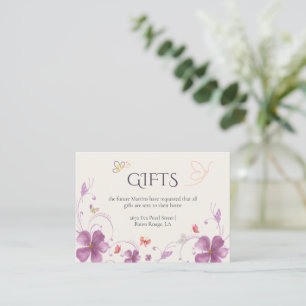 Carte D'accompagnement Fête des mariées de papillons rose moderne