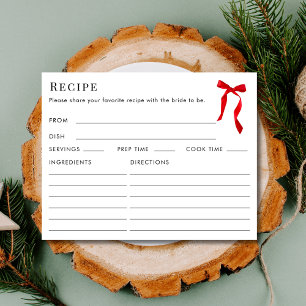 Carte D'accompagnement Fête des mariées de recette rouge élégante à doubl