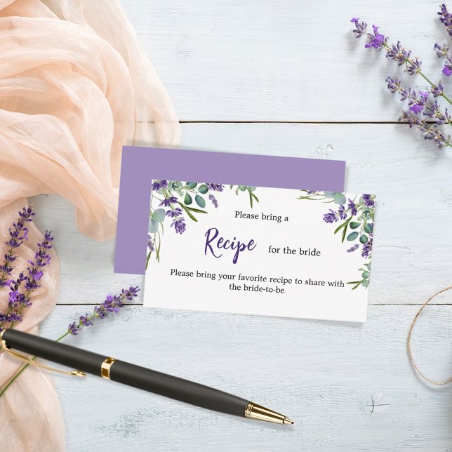 Carte D'accompagnement Fête des mariées de recettes florales violette lav (Créateur téléchargé)