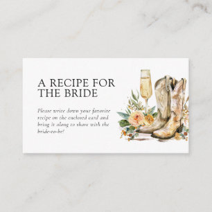 Carte D'accompagnement Fête des mariées de requête Boots and Bubbly Recip