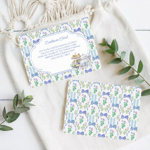 Carte D'accompagnement Fête des mariées de Tea Party Floral Bleu
