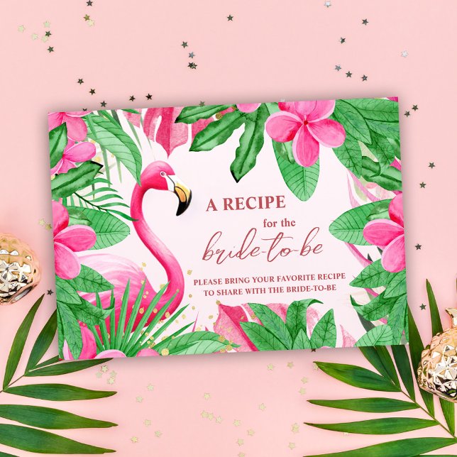 Carte D'accompagnement Fête des mariées d'été Tropical Rose (Tropical Pink Summer Bridal Shower Enclosure Card)