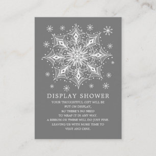 Carte D'accompagnement Fête des mariées d'hiver Snowflake Affichage douch