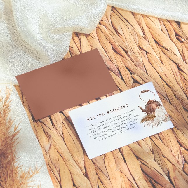 Carte D'accompagnement Fête des mariées en terre cuite Boho modifiable (Créateur téléchargé)