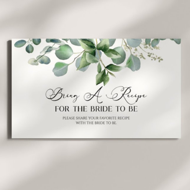 Carte D'accompagnement Fête des mariées Eucalyptus Vert Apporter Une Rece (Créateur téléchargé)