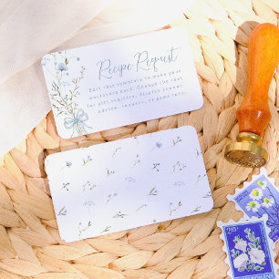 Carte D'accompagnement Fête des mariées Fleur sauvage bleu