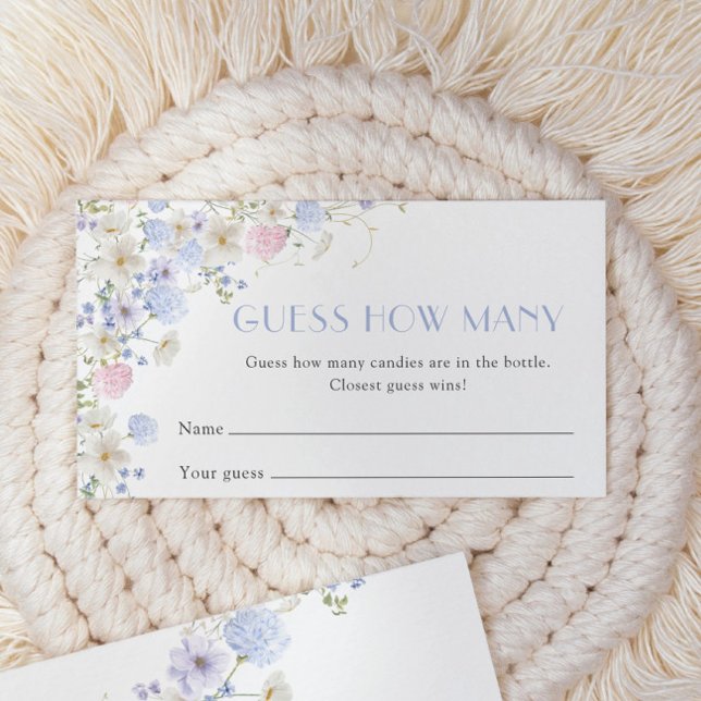 Carte D'accompagnement Fête des mariées fleur sauvage Devine Combien De J (Créateur téléchargé)