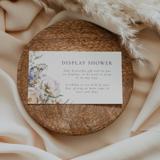 Carte D'accompagnement Fête des mariées florale à crème bleue poussiéreus (Créateur téléchargé)