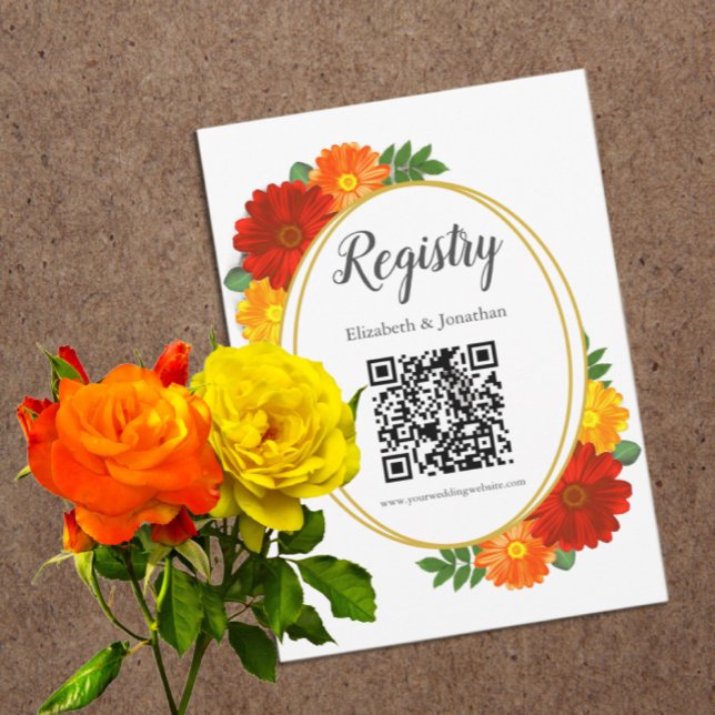 Carte D'accompagnement Fête des mariées Florale d'automne (Créateur téléchargé)