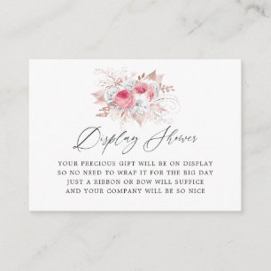 Carte D'accompagnement Fête des mariées florale et dentelle douche