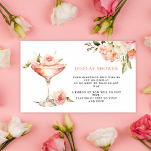 Carte D'accompagnement Fête des mariées florale rose douche