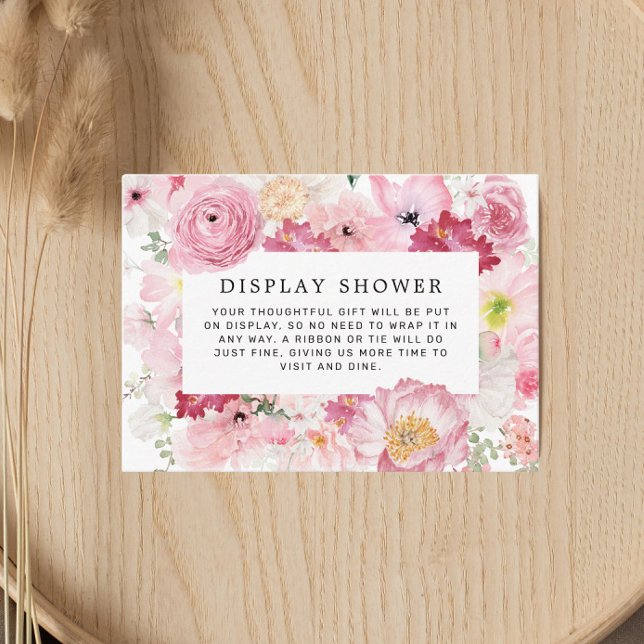 Carte D'accompagnement Fête des mariées florale rose douche (Créateur téléchargé)