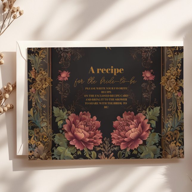 Carte D'accompagnement Fête des mariées gothique victorienne florale (Créateur téléchargé)