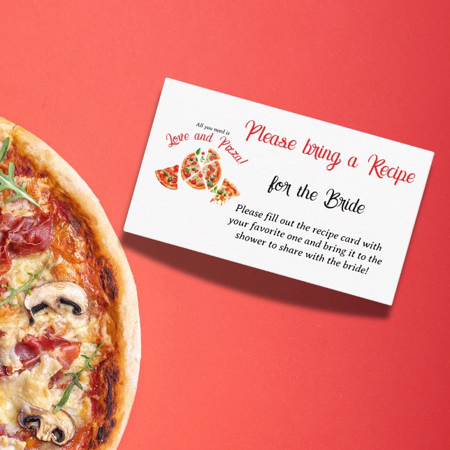 Carte D'accompagnement Fête des mariées italienne Love & Pizza Party Rece (Créateur téléchargé)