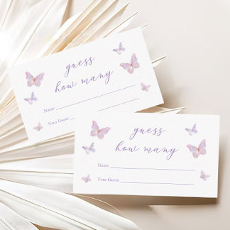 Carte D'accompagnement Fête des mariées Papillon Devant Combien De Jeu