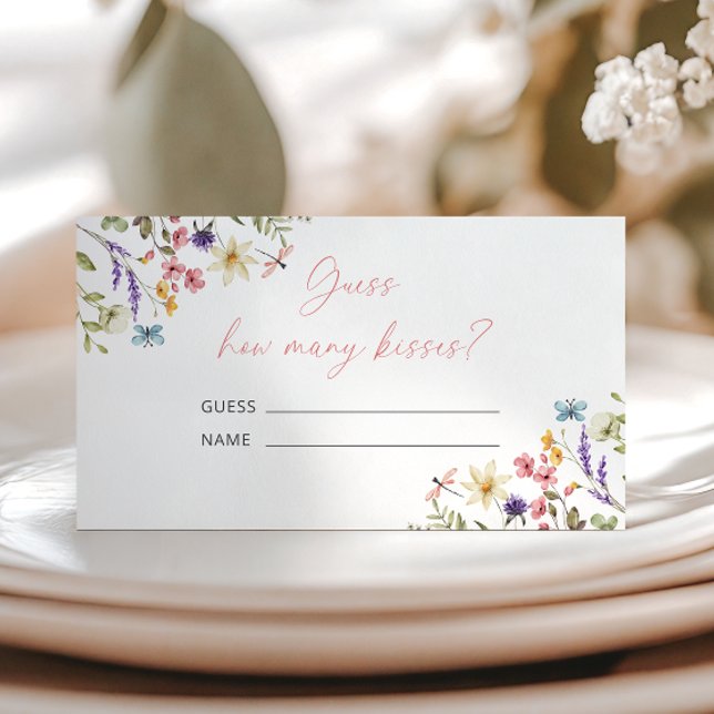 Carte D'accompagnement Fête des mariées papillon Devinez combien de baise (Créateur téléchargé)