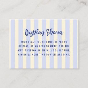 Carte D'accompagnement Fête des mariées rayée crème bleue douche