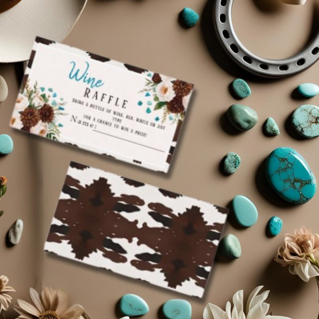 Carte D'accompagnement Fête des mariées Rustique Floral Boho Wine Raffle (Rustic Floral Boho Wine Raffle Bridal Shower Enclosure Card)