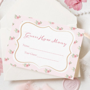 Carte D'accompagnement Fête des mariées Tea Party Devine Combien