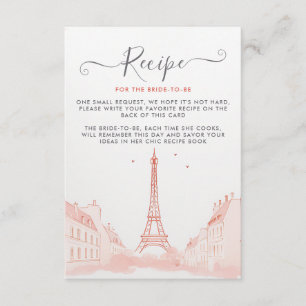 Carte D'accompagnement Fête des mariées Tour Eiffel rose Peach Chic Recet