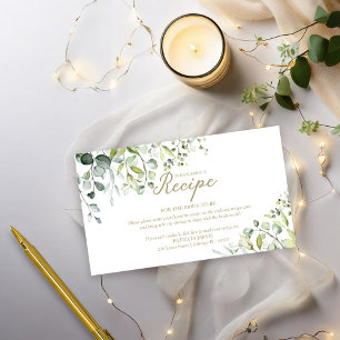 Carte D'accompagnement Fête des mariées verte mignonne Demande de recette