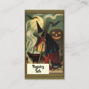 Carte D'accompagnement Fête des mariées vintage Halloween Witch