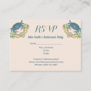 Carte D'accompagnement Fête du crabe côtier élégant Parti de retraite RSV