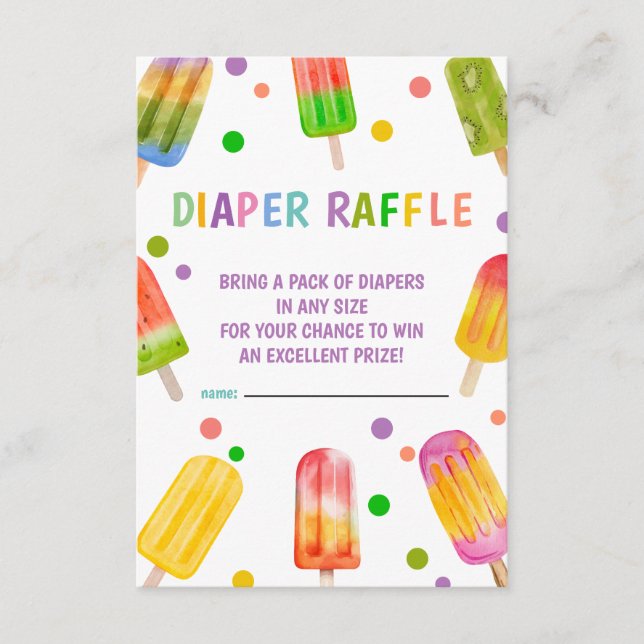 Carte D'accompagnement Fête estivale Popsicle baby shower Ice Cream (Devant)