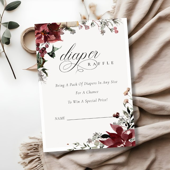 Carte D'accompagnement Fête hivernale Foliage Tirage au sort Bébé Shower (Créateur téléchargé)